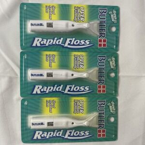Butler Rapid Floss Fresh Mint Handle Dental Flossing Tool Aid - Set of 3